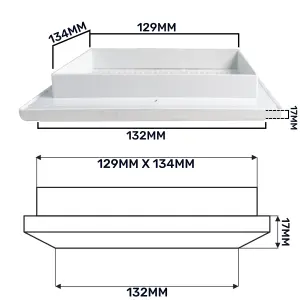 135mm square louvre air vent cover with fly screen