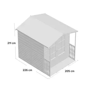 7 x 7 Ft Shiplap Summer House with Veranda and Safety Glazing No