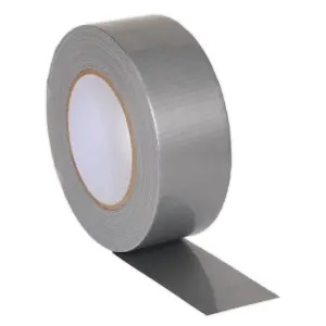 Sealey Duct Tape 48mm x 50m Silver Gloss Finish Moisture Resistant Seal DTS