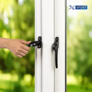 XFORT Cranked Right Window Handle Installation Kit in Matt Black