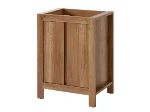 Bathroom Furniture Set: 600mm Vanity Cabinet wih Basin Tall Shelf Storage Freestanding Oak Effect Classic