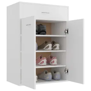 Berkfield Shoe Cabinet White 60x35x84 cm Engineered Wood