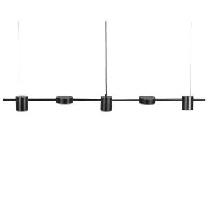 5 Light Metal LED Pendant Lamp Black SESTRA