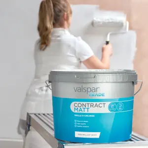 Valspar Trade Contract Pure Brilliant White Matt Emulsion paint, 12L