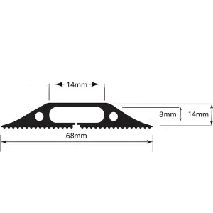 3m x 68mm Heavy Duty Rubber Floor Cable Cover Protector Conduit Tunnel Sleeve