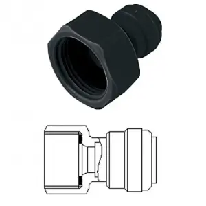 Female BSP Tap to Pushfit Adapter - 3/4" BSP x 10mm PF - DMFit AFAB1009FM1