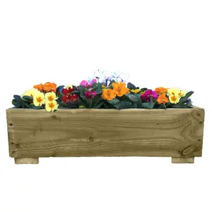 Rustic Wooden Planter 1.5m L x 0.2m W x 4 Boards High