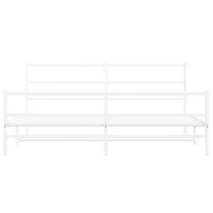 Berkfield Metal Bed Frame without Mattress with Footboard White 180x200cm