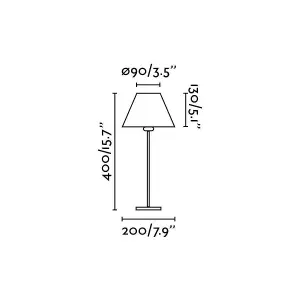 Luminosa Nidia 1 Light Table Lamp White, Satin Nickel with White Linen Shade, E27