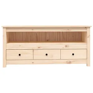 Berkfield TV Cabinet 114x35x52 cm Solid Wood Pine