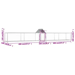 Chicken Coop 9x1x1.5 m Galvanised Steel