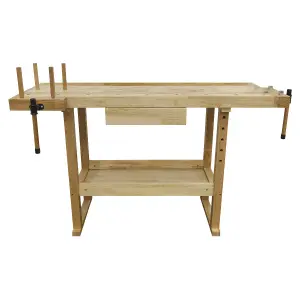 Sealey Woodworking Bench Oak With a Varnished Finish Tool Drawer 1.52mtr AP1520