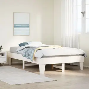 Berkfield Bed Frame without Mattress White 120x190 cm Small Double Solid Wood Pine