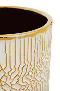 Interiors by Premier Honna Small White Gold Ceramic Planter