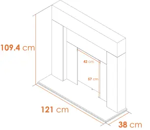 Adam Miami Fireplace in Pure White, 48 Inch