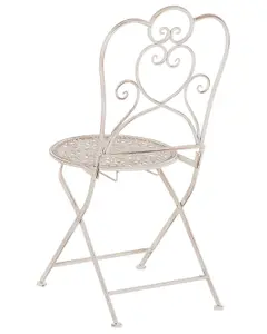 Set of 2 Garden Chairs TRIESTE Metal Beige