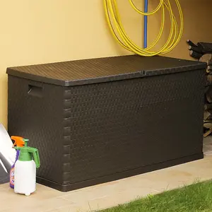 Berkfield Garden Storage Box Brown 120x56x63 cm PP Rattan