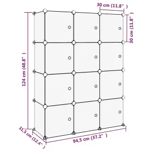 Berkfield Storage Cube Organiser with 12 Cubes and Doors Black PP