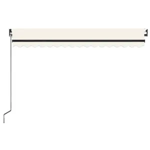 Berkfield Manual Retractable Awning with LED 450x350 cm Cream