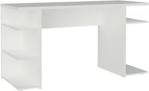 Asna Gaming Computer Desk With 5 Shelves, 60 D X 136W X 75H Cm Brayden Studio Colour: White