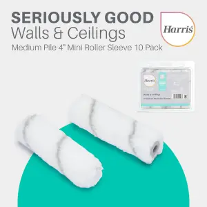 HARRIS Seriously Good Walls & Ceilings Medium Pile Mini Roller Sleeve 4 inch 10 Pack (102012203)