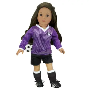 Sophia's by Teamson Kids Doll Soccer Outfit 6-Piece Set with Ball for 18" Dolls