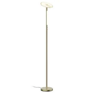 Luminosa Siro Dimmable LED Floor Lamp 18W+4W Antique Gold