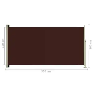 Berkfield Patio Retractable Side Awning 160x300 cm Brown