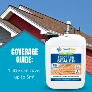 Smartseal Roof Tile Sealer, For Concrete, Slate and Clay Tiles, 10 Year Water Repellent, Protecting Against Moss and Algae, 5L