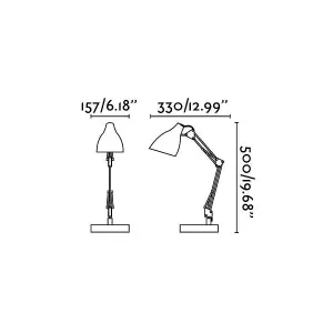 Luminosa Gru 1 Light Desk Lamp Black, E27