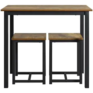 Yaheetech 3-Piece Rectangular Dining Set for Multipe Use Rustic Brown