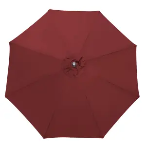 SunDaze 2.7M Wine Red Garden Parasol Sun Shade Umbrella with Crank Handle & Tilt Mechanism