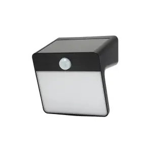 GoodHome Black Solar-powered Cold white Integrated LED Floodlight 150lm