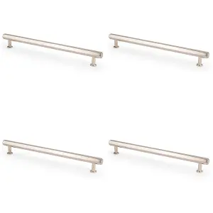 4 PACK - Industrial Hex T Bar Pull Handle - Polished Nickel 224mm Centres Kitchen Cabinet