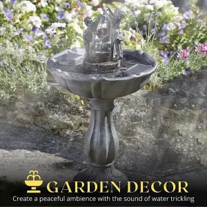 Bronze Effect Table Water Feature Fountain for Garden Freestanding Tipping Pail Cascade Patio Lawn Centrepiece