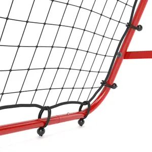 HOMCOM Rebounder Net Football Target Goal with Adjustable Angles, Red