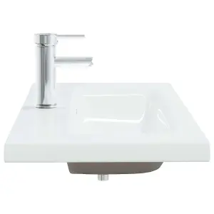 Berkfield Built-in Basin with Faucet 91x39x18 cm Ceramic White