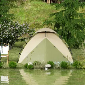 3 Person Tent Green/Beige