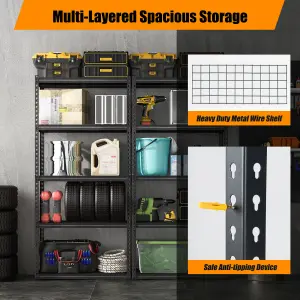 Costway 5-Tier Garage Storage Shelves Adjustable Heavy Duty Metal Storage Shelving Unit 40 x 91 x 183 cm