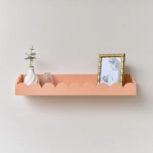 Melody Maison Peach Scalloped Wall Storage Shelf - 61cm