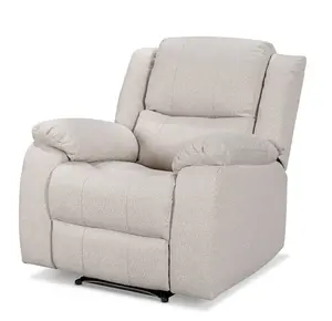 Recliner Manual Chair in Cream Linen Fabric