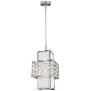 Elstead Kenney 1 Light Ceiling Pendant Silver, E27