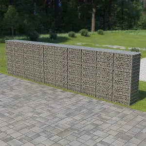 Berkfield Gabion Wall with Covers Galvanised Steel 600x50x150 cm