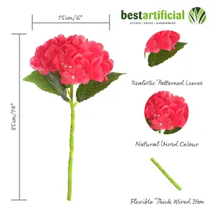 5 Best Artificial Red Single 35cm Hydrangea Flower Stems