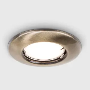 ValueLights Modern Antique Brass Recessed GU10 Ceiling Downlight Fitting - Complete with 5W Warm White GU10 LED Bulb