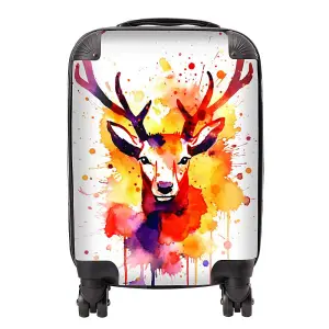 Watercolour Stag Face Suitcase - Mini Cabin