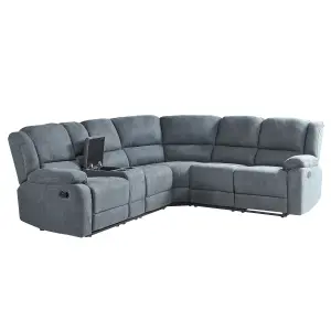 Corner Sofa ROKKE Grey Fabric Left Hand