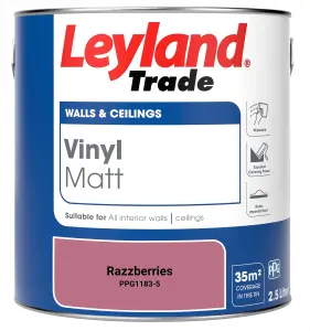 Leyland Trade Vinyl Matt Walls & Ceilings Emulsion Paint Razzberries (PPG1183-5) 2.5L