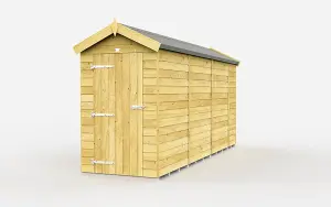 4 x 14 Feet Apex Shed - Single Door Without Windows - Wood - L417 x W118 x H217 cm