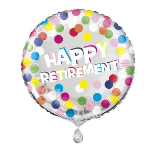 Unique Party Round Retirement Foil Balloon Multicoloured (One Size)